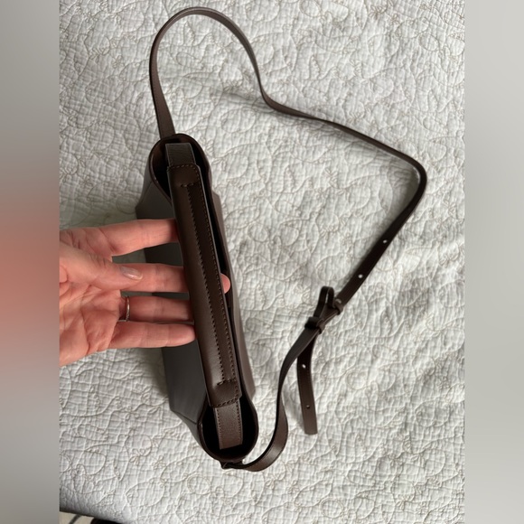 Hedda Dark Brown Leather Midi Handbag - Picture 6 of 8